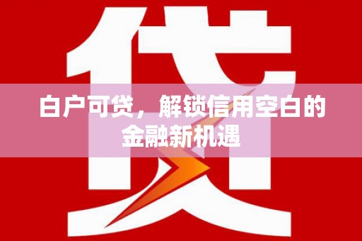 北辰白户可贷，解锁信用空白的金融新机遇