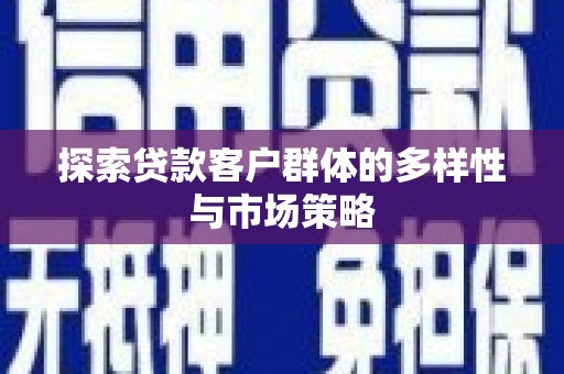 北辰探索贷款客户群体的多样性与市场策略