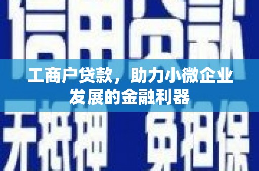 北辰工商户贷款，助力小微企业发展的金融利器