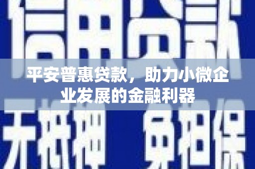 北辰平安普惠贷款，助力小微企业发展的金融利器